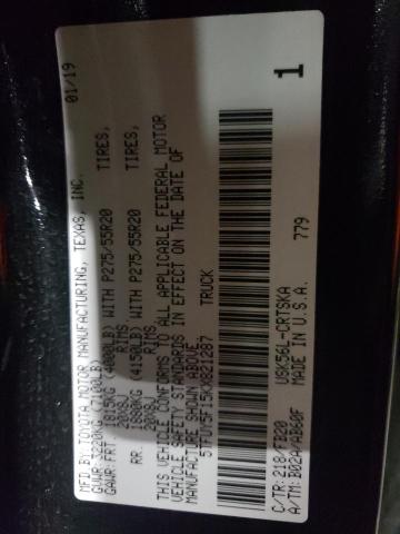 5TFUY5F15KX821287 - 2019 TOYOTA TUNDRA DOUBLE CAB SR/SR5 BLACK photo 12