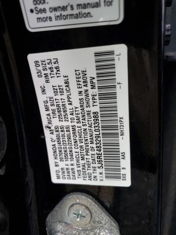 5J6RE48329L033988 - 2009 HONDA CR-V LX BLACK photo 13