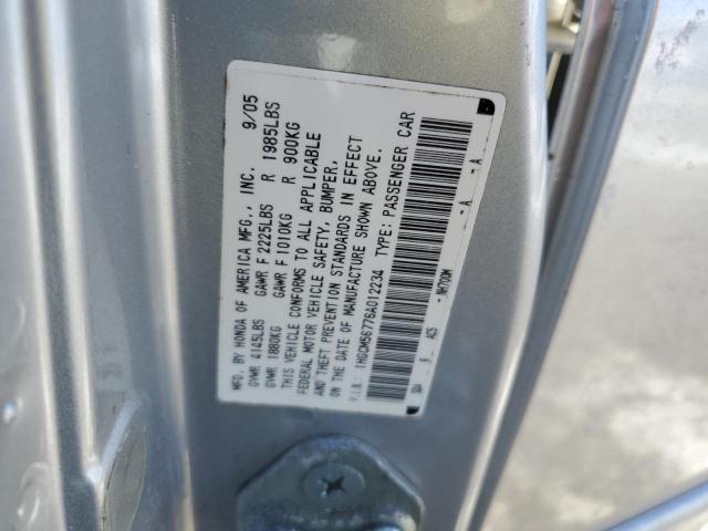 1HGCM56776A012234 - 2006 HONDA ACCORD EX SILVER photo 12