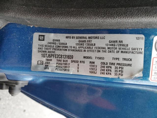 1GTJ6PFE2C8131659 - 2012 GMC CANYON SLE-2 BLUE photo 12