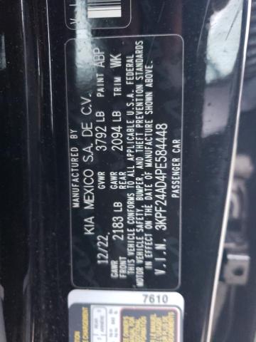 3KPF24AD4PE584448 - 2023 KIA FORTE LX BLACK photo 12