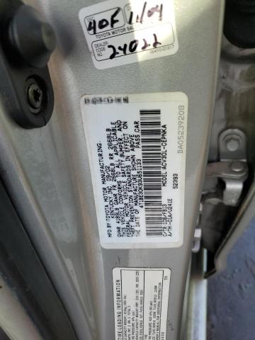 4T1BE30K93U651133 - 2003 TOYOTA CAMRY LE SILVER photo 12