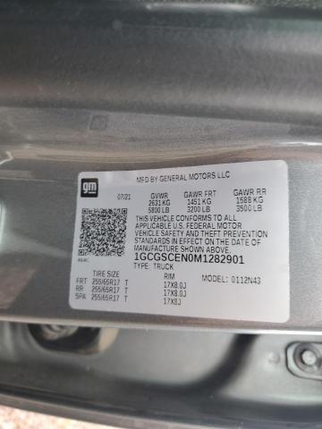 1GCGSCEN0M1282901 - 2021 CHEVROLET COLORADO LT GRAY photo 12