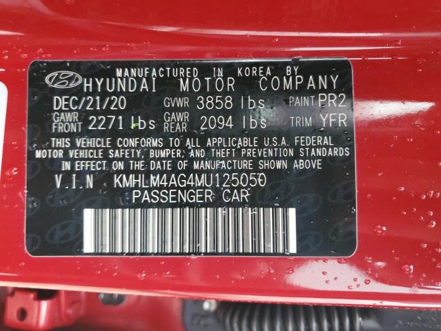 KMHLM4AG4MU125050 - 2021 HYUNDAI ELANTRA SEL RED photo 12