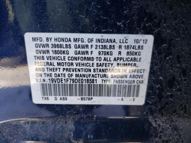19VDE1F79DE018581 - 2013 ACURA ILX 20 TECH BLUE photo 12