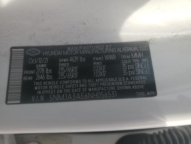 5NMJA3AE6NH056531 - 2022 HYUNDAI TUCSON SE WHITE photo 14