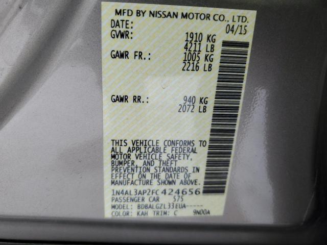 1N4AL3AP2FC424656 - 2015 NISSAN ALTIMA 2.5 TAN photo 12