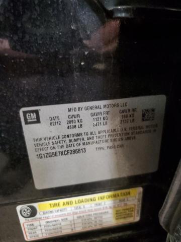 1G1ZG5E7XCF286813 - 2012 CHEVROLET MALIBU LTZ შავი ფოტო 12