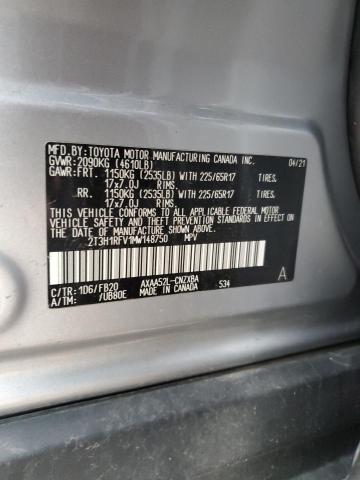 2T3H1RFV1MW148750 - 2021 TOYOTA RAV4 LE SILVER photo 13