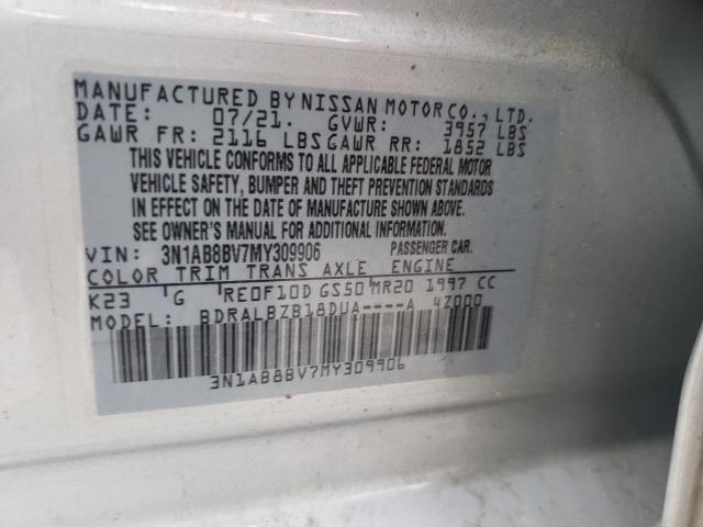 3N1AB8BV7MY309906 - 2021 NISSAN SENTRA S SILVER photo 12