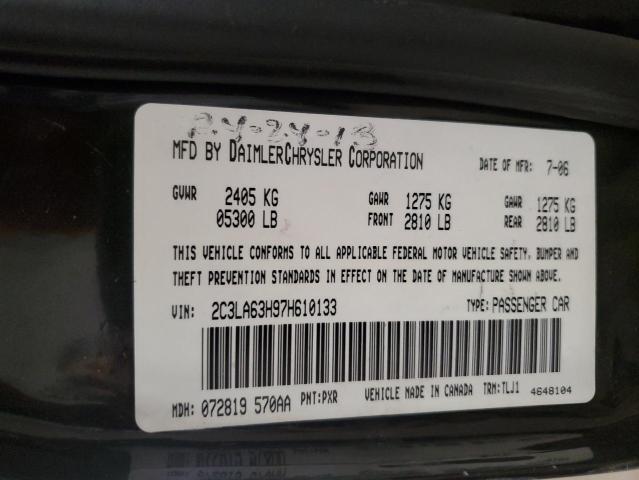 2C3LA63H97H610133 - 2007 CHRYSLER 300C BLACK photo 13