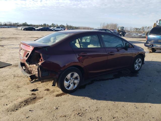 19XFB2F58FE265350 - 2015 HONDA CIVIC LX BURGUNDY photo 3