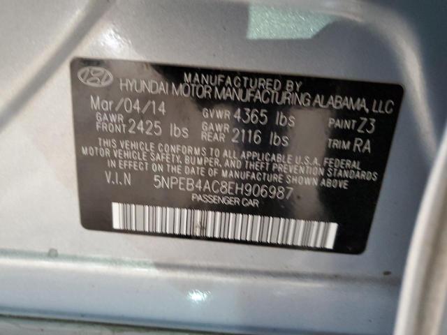 5NPEB4AC8EH906987 - 2014 HYUNDAI SONATA GLS BLUE photo 12