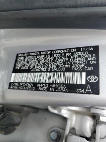 JTDKDTB31G1590588 - 2016 TOYOTA PRIUS C SILVER photo 13