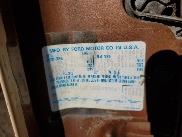 1FMCU14T3GUA59506 - 1986 FORD BRONCO II BROWN photo 12