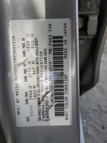 JM1BL1UF4C1558517 - 2012 MAZDA 3 I SILVER photo 12