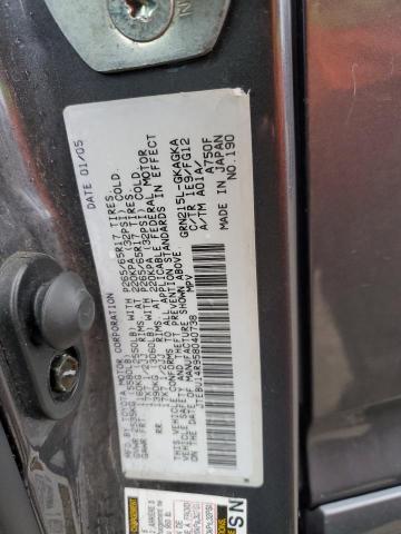 JTEBU14R958040738 - 2005 TOYOTA 4RUNNER SR5 GRAY photo 12