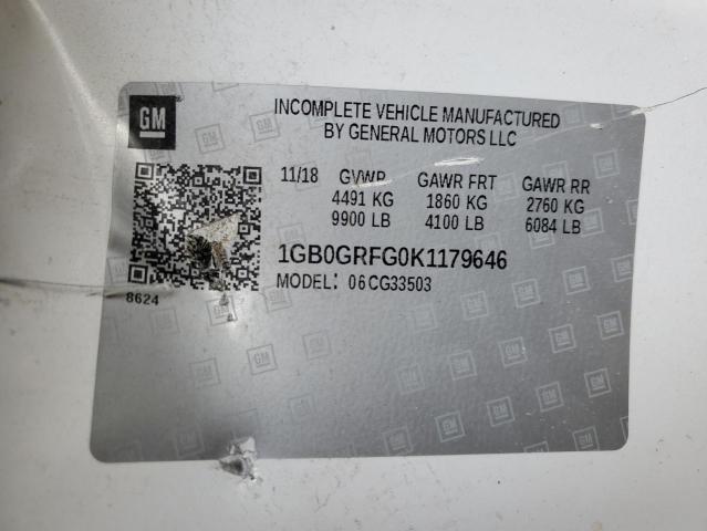 1GB0GRFG0K1179646 - 2019 CHEVROLET EXPRESS G3 WHITE photo 13