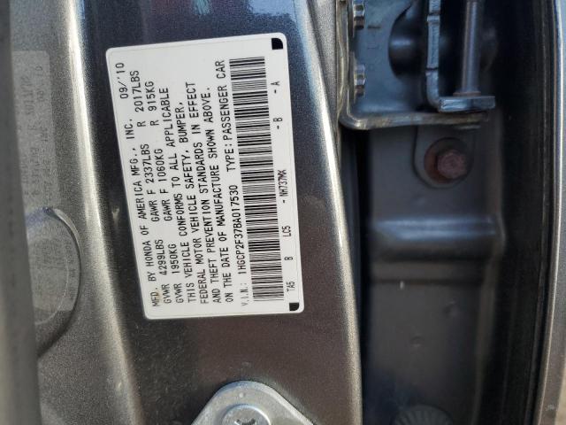 1HGCP2F37BA017530 - 2011 HONDA ACCORD LX CHARCOAL photo 12