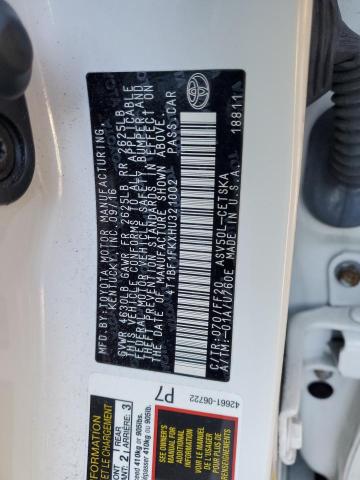 4T1BF1FKXHU321002 - 2017 TOYOTA CAMRY LE WHITE photo 12