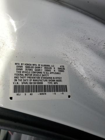 5FNRL18613B100899 - 2003 HONDA ODYSSEY EX WHITE photo 12