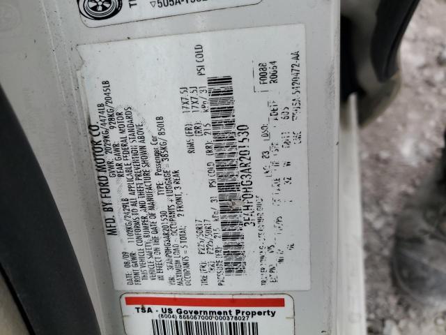 3FAHP0HG3AR201530 - 2010 FORD FUSION SE WHITE photo 12