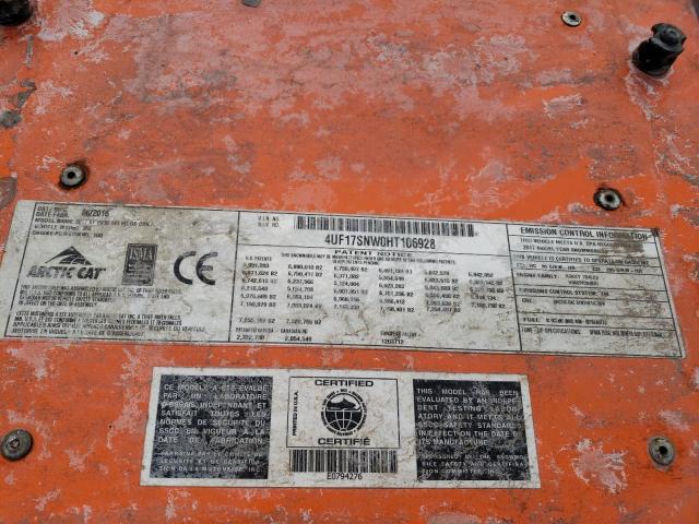 4UF17SNW0HT146928 - 2017 ARCTIC CAT 800 ORANGE photo 10