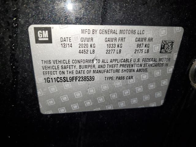 1G11C5SL9FF238539 - 2015 CHEVROLET MALIBU 1LT BLACK photo 12