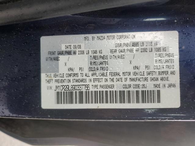 JM1CR29L890337766 - 2009 MAZDA 5 BLUE photo 14