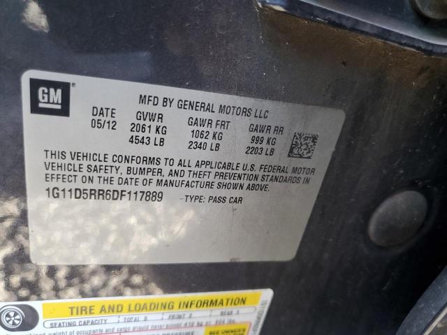 1G11D5RR6DF117889 - 2013 CHEVROLET MALIBU 1LT GRAY photo 12