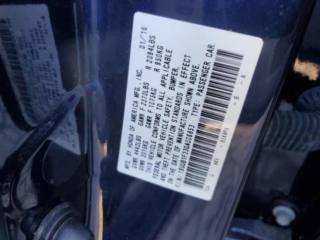 19UUB1F33GA006853 - 2016 ACURA TLX BLUE photo 13