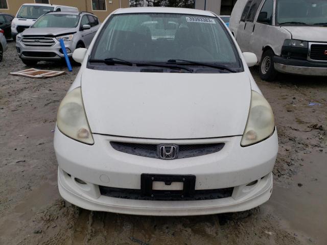 JHMGD38677S047892 - 2007 HONDA FIT S WHITE photo 5