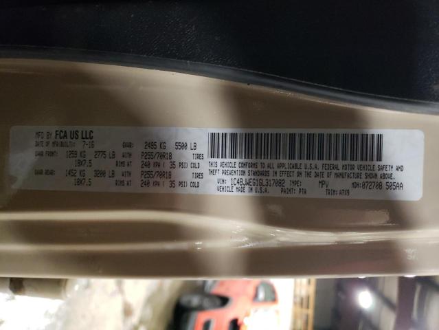 1C4BJWEG1GL317082 - 2016 JEEP WRANGLER U SAHARA TAN photo 12