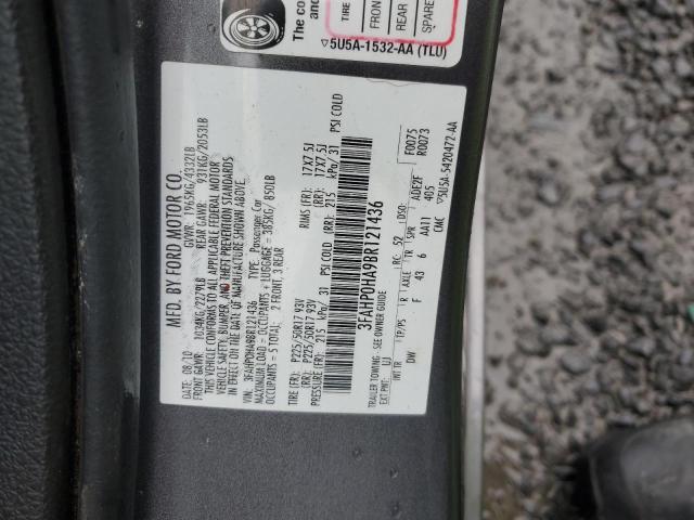 3FAHP0HA9BR121436 - 2011 FORD FUSION SE GRAY photo 12