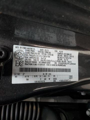 1FADP3K21FL265648 - 2015 FORD FOCUS SE GRAY photo 12