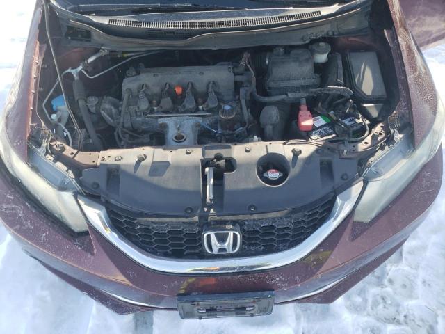 19XFB2F97EE275885 - 2014 HONDA CIVIC EXL ბურგუნდია ფოტო 11