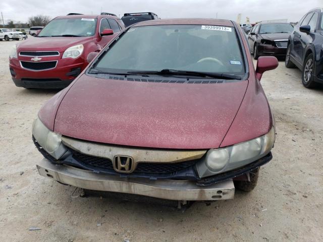 19XFA16649E027666 - 2009 HONDA CIVIC LX-S MAROON photo 5