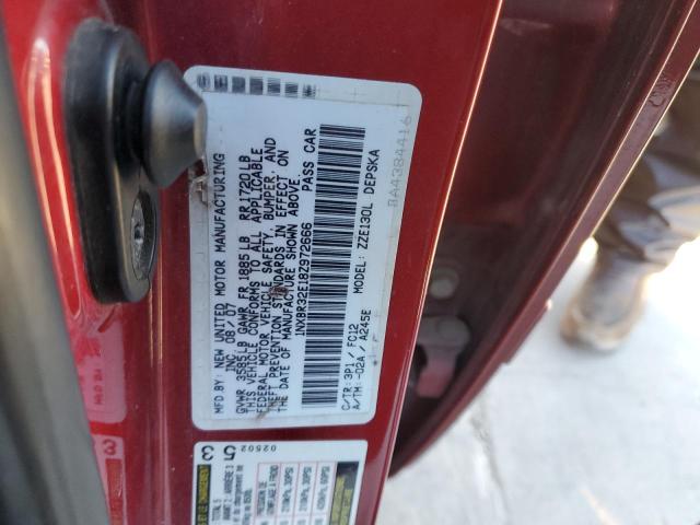 1NXBR32E18Z972666 - 2008 TOYOTA COROLLA CE RED photo 12