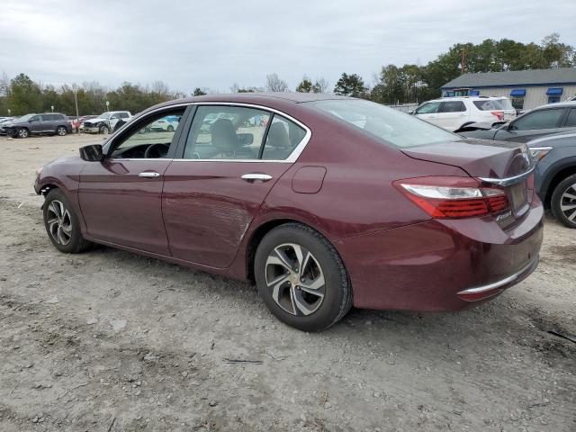 1HGCR2F36HA137922 - 2017 HONDA ACCORD LX MAROON photo 2