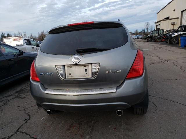 JN8AZ08WX7W612494 - 2007 NISSAN MURANO SL GRAY photo 6