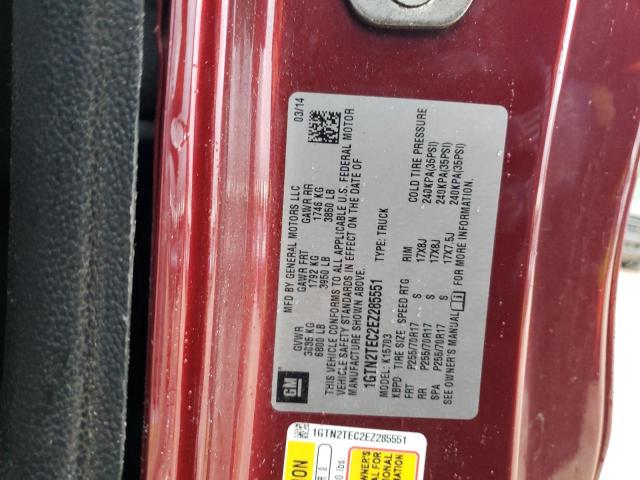 1GTN2TEC2EZ285551 - 2014 GMC SIERRA K1500 RED photo 13