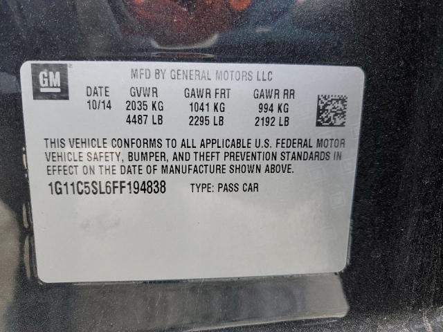 1G11C5SL6FF194838 - 2015 CHEVROLET MALIBU 1LT BLACK photo 13