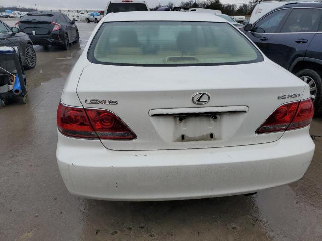 JTHBA30G955140514 - 2005 LEXUS ES 330 WHITE photo 6