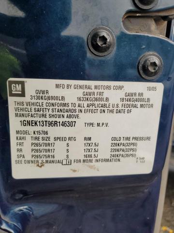 1GNEK13T96R146307 - 2006 CHEVROLET TAHOE K1500 BLUE photo 13