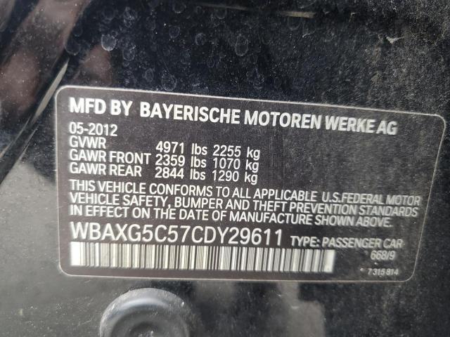 WBAXG5C57CDY29611 - 2012 BMW 528 I BLACK photo 12