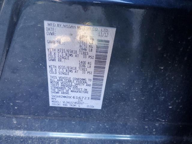 5N1AR2MM2DC616723 - 2013 NISSAN PATHFINDER S GRAY photo 13