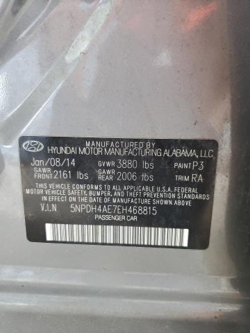 5NPDH4AE7EH468815 - 2014 HYUNDAI ELANTRA SE GRAY photo 13