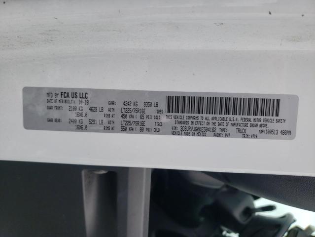 3C6URVJG0KE504162 - 2019 RAM PROMASTER 3500 HIGH თეთრი ფოტო 12