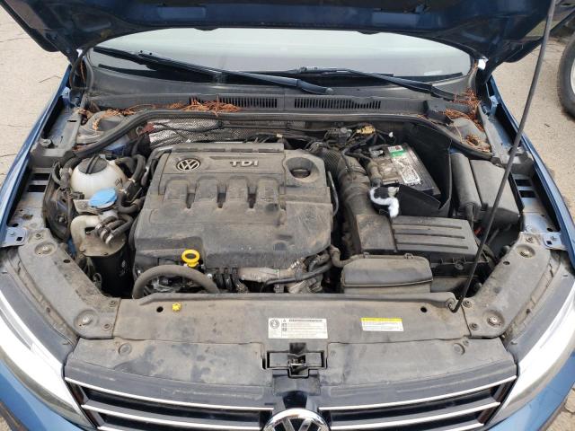 3VWLA7AJ7FM421176 - 2015 VOLKSWAGEN JETTA TDI BLUE photo 11