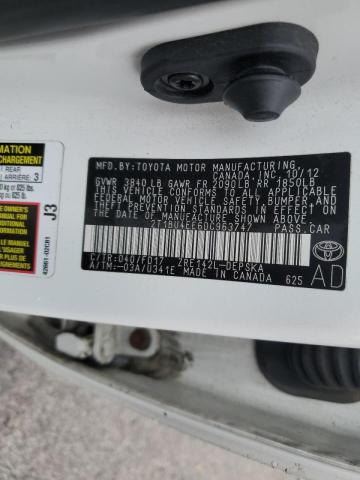 2T1BU4EE6DC963747 - 2013 TOYOTA COROLLA BASE WHITE photo 13